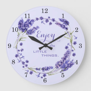 Grande Horloge Ronde Profitez des Petites Choses Couronne florale de l