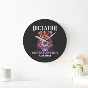 Grande Horloge Ronde Programme de persuasion Citation de chats amusante
