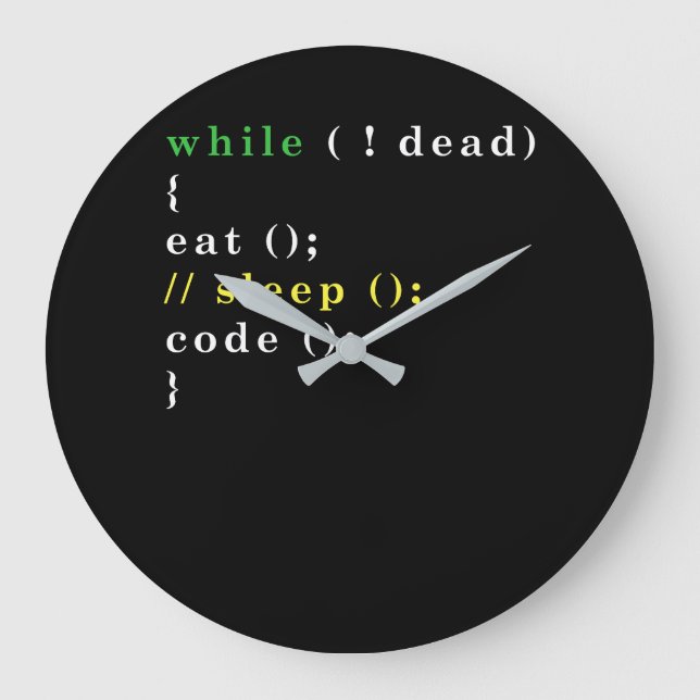 Grande Horloge Ronde Programme Eat Code Sleep (Recto)