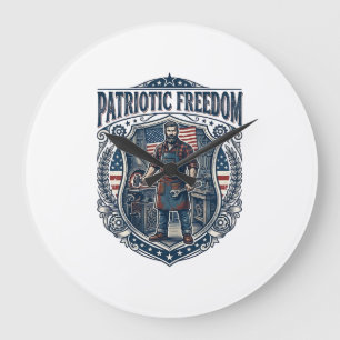 Grande Horloge Ronde Propriétaire de petite entreprise patriotique