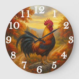 Grande Horloge Ronde Proud rooster in autumn splendor