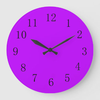 Grande Horloge Ronde Psychédélic Electric Purple Solid Color