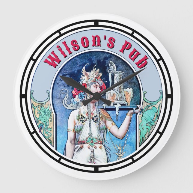 Grande Horloge Ronde Pub Art Nouveau de l'époque victorienne (Recto)