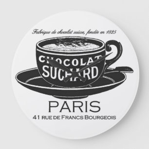 Grande Horloge Ronde Publicité au chocolat Vintage Suchar