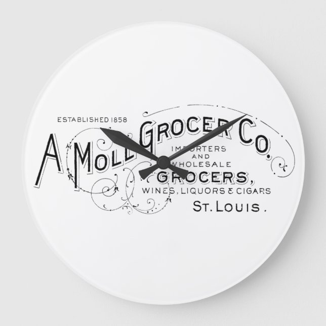 Grande Horloge Ronde Publicité d'épicerie Vintage américaine (Recto)