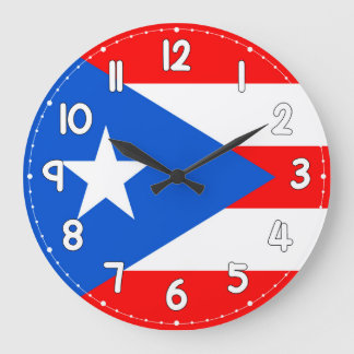 Grande Horloge Ronde Puerto Rico Flag Wall Clock – Flag for Home Decor