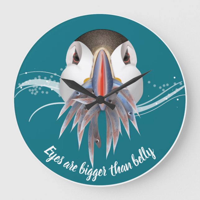 Grande Horloge Ronde Puffin Bird (Recto)