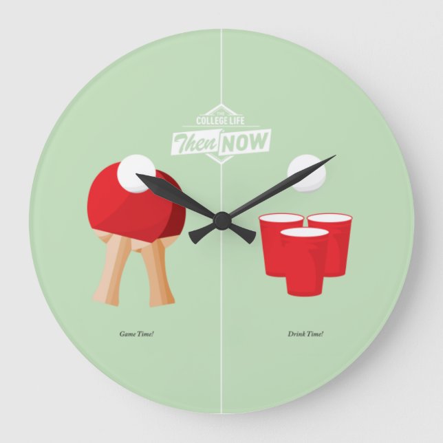 Grande Horloge Ronde Puis Et Maintenant : Ping Pong (Recto)