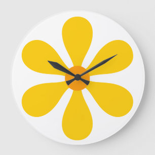 Grande Horloge Ronde Puissance des fleurs - jaune
