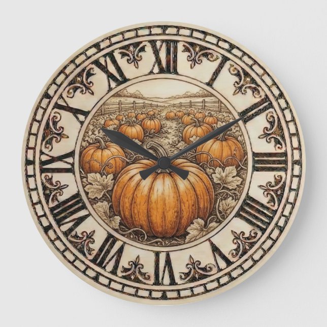 Grande Horloge Ronde  Pumpkin - Wall Clock  (Recto)