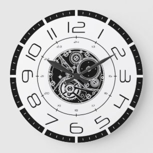 GRANDE HORLOGE RONDE PUNK À VAPEUR 24 HEURES