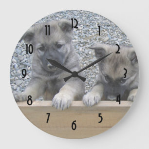 Grande Horloge Ronde Puppies de Norvège