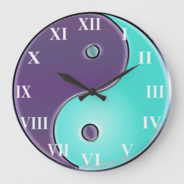 Grande Horloge Ronde Purple and Aqua Yin-Yang Clock (Recto)