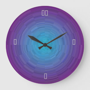 Grande Horloge Ronde Purple Blue Illuminated >Patterned Wall Clock