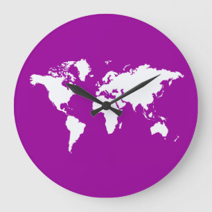 Grande Horloge Ronde Purple Elegant World