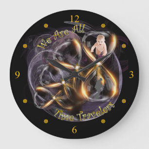 Grande Horloge Ronde Purple Galaxy ~ Nous Sommes Tous Voyageurs Du Temp