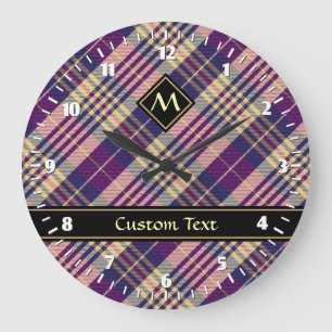 Grande Horloge Ronde Purple, Gold and Blue Tartan