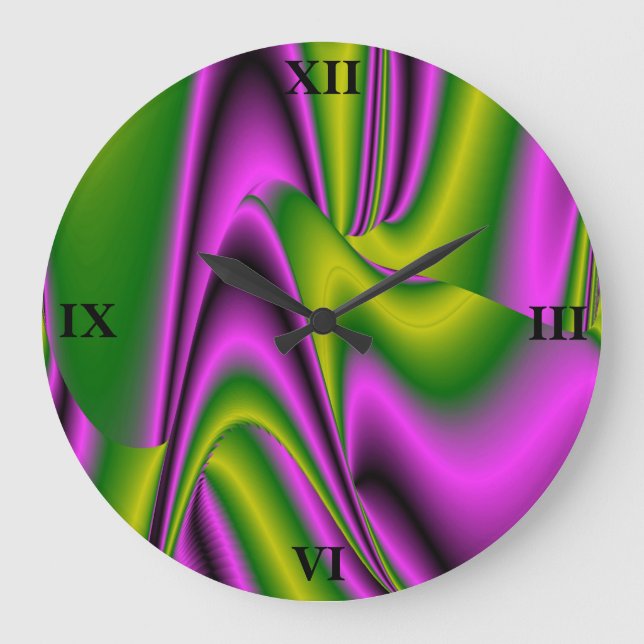 Grande Horloge Ronde purple green abstract (Recto)