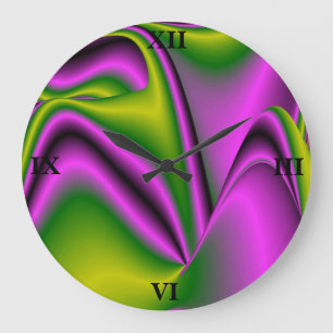 Grande Horloge Ronde purple green abstract