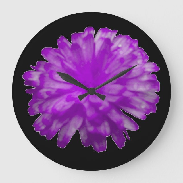 Grande Horloge Ronde Purple Marigold Wall Clock (Recto)