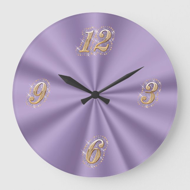 Grande Horloge Ronde Purple Satin Wall Clock (Recto)