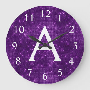 Grande Horloge Ronde Purple Sparkle