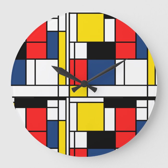 Grande Horloge Ronde Put this Mondrian Style clock in your office (Recto)