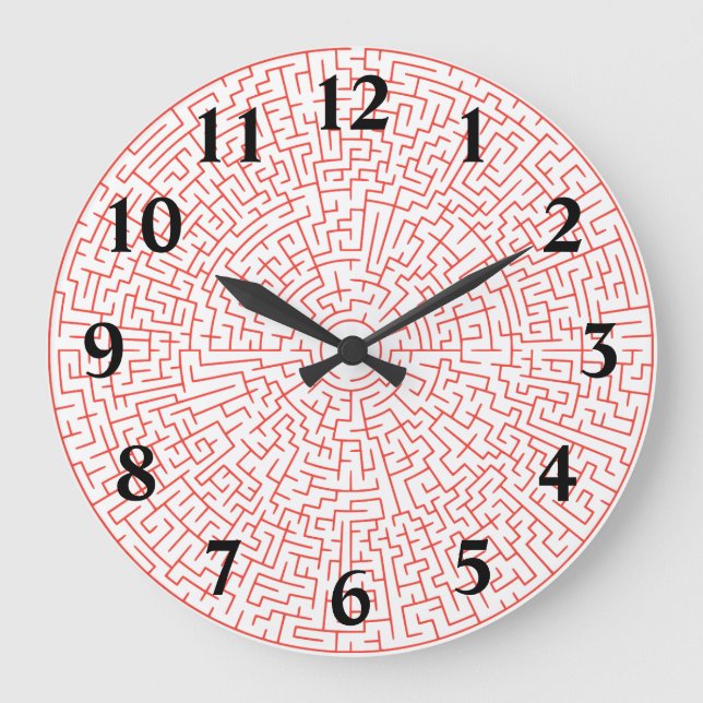 Grande Horloge Ronde Puzzle rouge (Recto)
