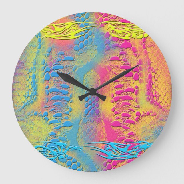 Grande Horloge Ronde PYTHON - moderne fractale décorative - (Recto)