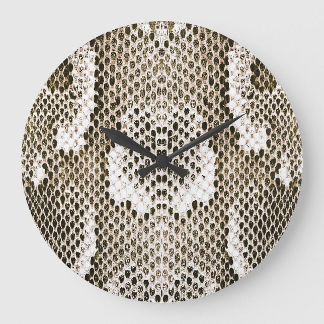 Grande Horloge Ronde Python Skin : Design Motif animal (Recto)