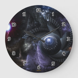 Grande Horloge Ronde Quand Les Universités Collisent Fractal Art Wall H