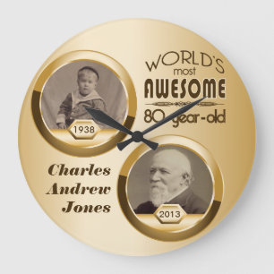 Grande Horloge Ronde quatre-vingtième Par anniversaire maintenant alor
