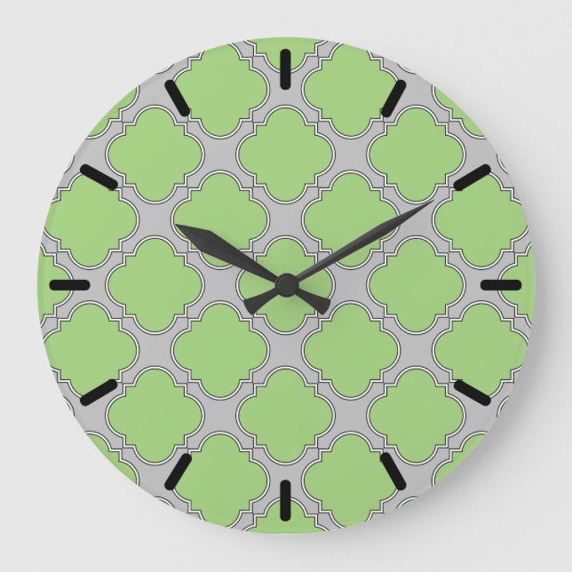 Grande Horloge Ronde Quatrefoil vert (Recto)