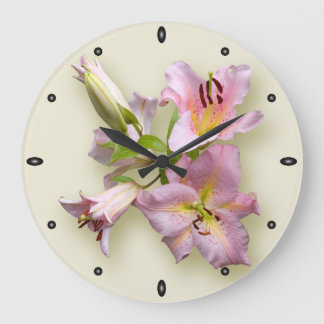 Grande Horloge Ronde Quatuor Pink Lily