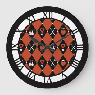 Grande Horloge Ronde Queen Of Hearts Motifs Motif