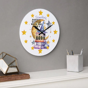 Grande Horloge Ronde Quelque chose de magique se produit quand vous lis