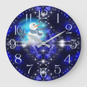 Grande Horloge Ronde Quelqu'Un T'Aime Émotionnellement Snowman Étincela