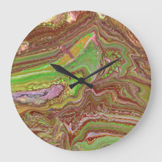 Grande Horloge Ronde Questions 1 Wild Green Maroon Wall Clock