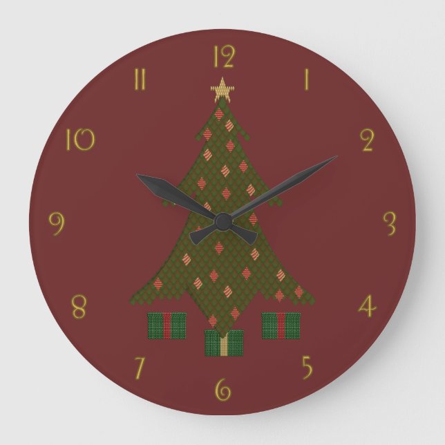 Grande Horloge Ronde Quilted Christmas Clock (Recto)