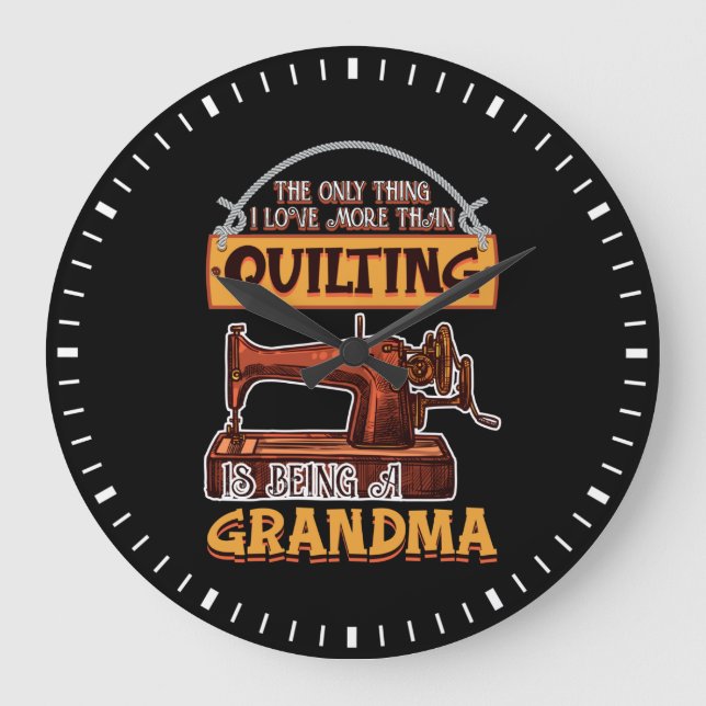 Grande Horloge Ronde Quilter Coudre Quilt Grandma Cadeau pour Quilter (Recto)
