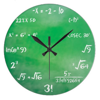 Grande Horloge Ronde Quiz d'équation mathématique pour Geek