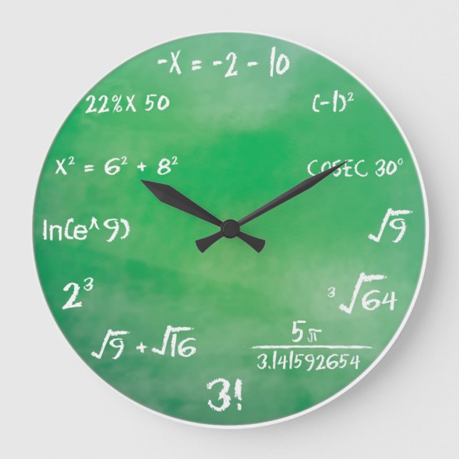Grande Horloge Ronde Quiz d'équation mathématique pour Geek (Recto)