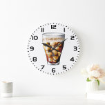 Grande Horloge Ronde Rafraîchir la boisson de soda glacée froide avec b<br><div class="desc">Étendez votre espace avec une touche d'amusement sophistiqué ! Notre horloge présente un graphique saisissant d'un verre plein de glace et d'une boisson alcoolisée rafraîchissante, parfaitement capturé et placé dans un cadre élégant. Ce design ajoute une touche ludique et animée à toutes les chambres, mais vous permet également de rester...</div>