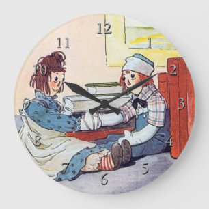 Grande Horloge Ronde Raggedy Andy Meet for the First Time