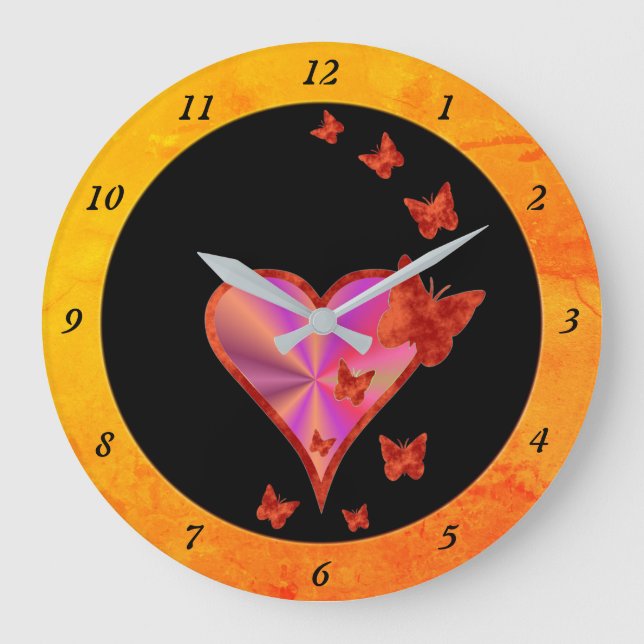Grande Horloge Ronde Rainbow heart and Butterfly (Recto)