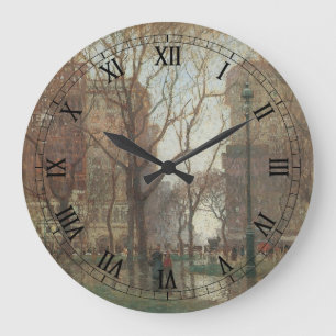 Grande Horloge Ronde Rainy Day, Carré de Madison, New York, Paul Cornoy
