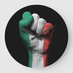 Grande Horloge Ronde Raised Clenched Fist with Italian Flag