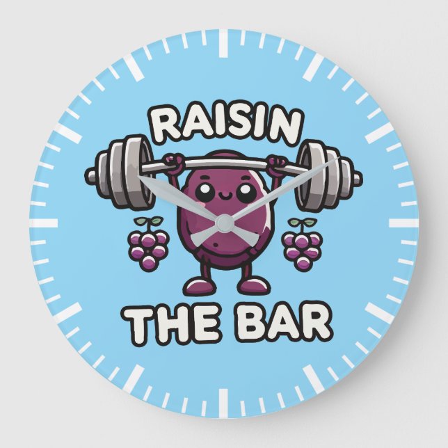 Grande Horloge Ronde Raisin Bar - Amusante Gymnase Gym Motivationnelle (Recto)
