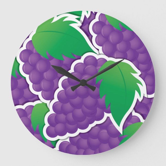 Grande Horloge Ronde Raisins violets funky (Recto)