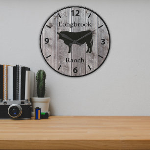 Grande Horloge Ronde Ranch de ferme ou nom stable 5 Bois-de-barbe perso